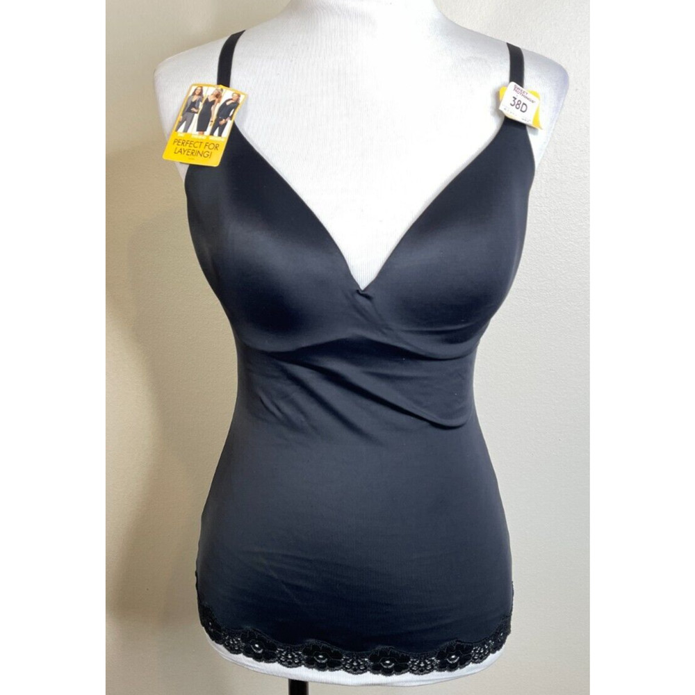 Maidenform Sweet Nothings Womens Chemise Size 38D Black 38D NWT 87347 Vtg
